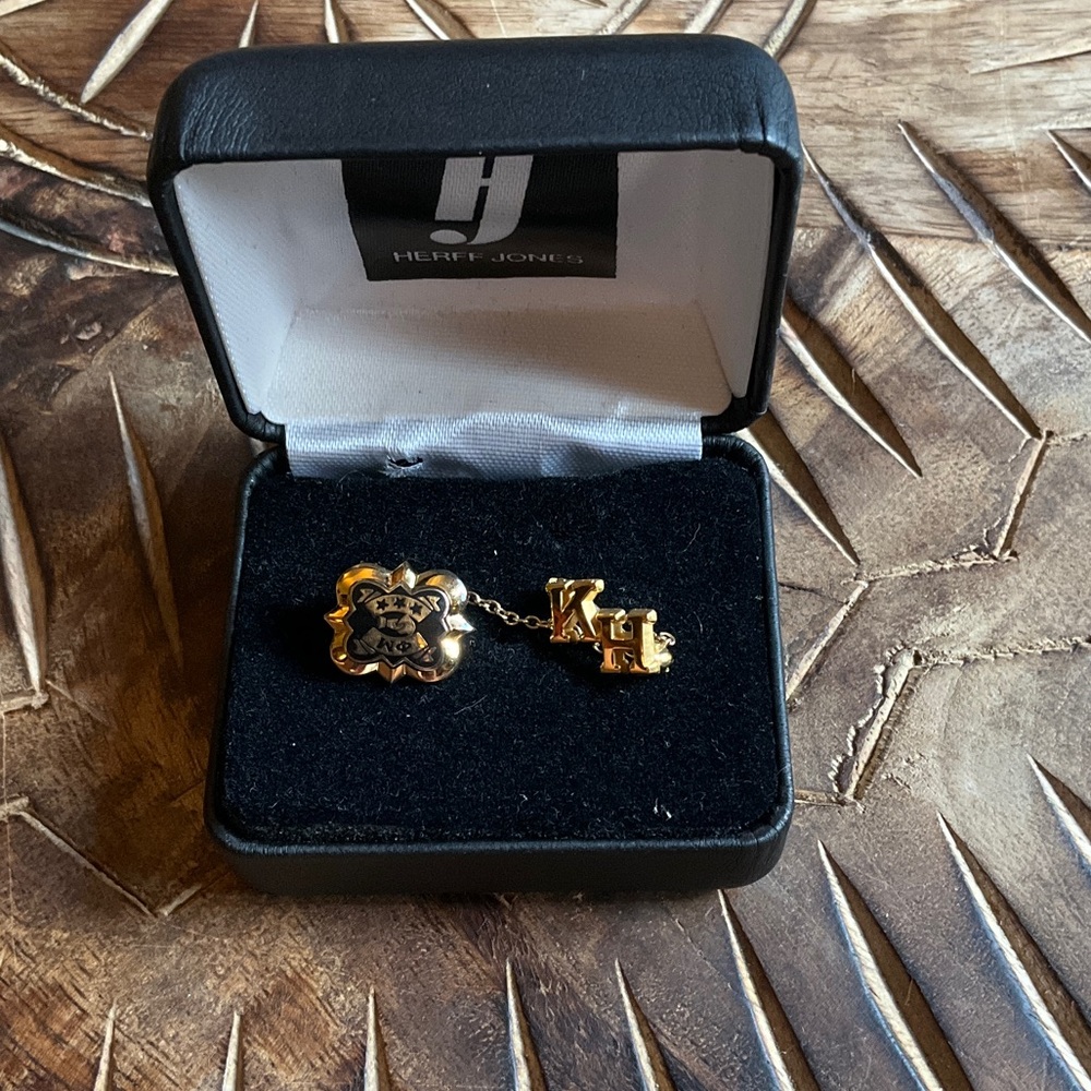 Gold Phi Mu Linked Brooch Pin